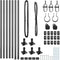 vidaXL - Hekpalen - met - Basisplaten - 7 - stuks - Ø32mm - 110cm - Gegalvaniseerd - Staal