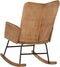 vidaXL - Schommelstoel - in - vintage - stijl - canvas - bruin