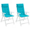 Stoelkussens 2 st hoge rug oxford stof turquoise