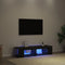 vidaXL - TV-kast - met - LED-verlichting - - - Zwart - Eiken - - - 135x39x30cm - - - Bewerkt - Hout