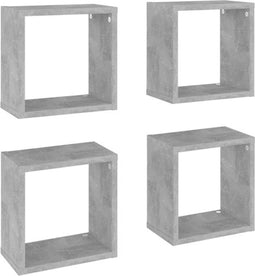 vidaXL - Wandschappen - kubus - 4 - st - 26x15x26 - cm - betongrijs