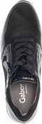 Gabor 96.438 - Lage Sneakers - Suède met krokodillenprint - Zwart - Maat 39