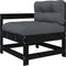 vidaXL - Tuinstoelen - 2 - st - met - kussens - massief - grenenhout - zwart