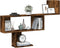 vidaXL - Wandschap - 100x15x70 - cm - bewerkt - hout - gerookt - eikenkleurig