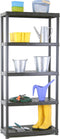 Practo - Rek 185x85x40 cm, 5 legborden, zwart - Stevig & Vochtbestendig - Eenvoudige Montage
