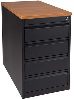 Praktische standcontainer 3 lades diep 60CM kleur Wit (RAL9010) topblad Havanna