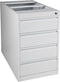 Praktische standcontainer 4 lades diep 80CM kleur Aluminium (RAL9006) topblad Ahorn