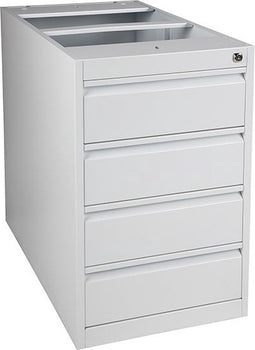 Praktische standcontainer 4 lades diep 80CM kleur Wit (RAL9010) topblad Havanna