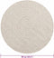 vidaXL - Vloerkleed - ZIZUR - crème - binnen - en - buiten - Ø - 90 - cm - jute - look