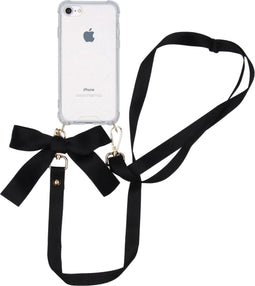 iMoshion Hoesje Geschikt voor iPhone SE (2022) / SE (2020) / 8 / 7 Hoesje Met Koord - iMoshion Backcover met koord - Satijn - Transparant