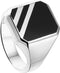 Zegelring Onyx - 925 Zilver - Breedte 16mm - Maat 19.00