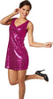 Dressforfun Paillettenovergooier - Verkleedkleding - Glanzend paillettenoppervlak - Roze XL