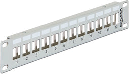 Premium 10'' Patch Panel voor 12 Keystone modules / grijs