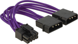 Premium 2x Molex (m) - EPS12V 8-pins (m) voedingskabel - 0,15 meter
