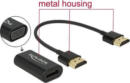 Premium HDMI naar VGA adapter met losse kabel / zwart - 0,15 meter