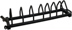 Premium Horizontaal Bumper Plate Opbergrek - Toorx Fitness - voor acht halterschijven - met wieltjes