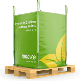 Premium Kippenmestkorrels (Bigbag 1000kg, 10.000m2) - Kippenmest - Mest - Meststof - Meststoffen - Organische Meststof - Mestkorrels Tuin - NPK 4-3-3 - Rijk aan Kali en Fosfaat - Organifer