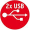 Premium-Line stekkerdoos met USB 6-voudig zwart 3m H05VV-F 3G1,5