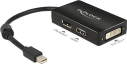 Premium Mini DisplayPort 1.1a naar HDMI, DVI en DisplayPort adapter / zwart - 0,15 meter