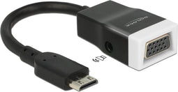 Premium Mini HDMI naar VGA + 3,5mm Jack adapter - compact / zwart - 0,15 meter