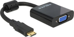 Premium Mini HDMI naar VGA adapter / zwart - 0,15 meter