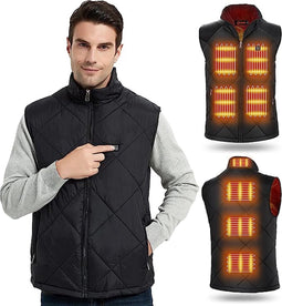 Premium Nylon Verwarmd Vest - USB-Oplaadbaar, 3 Temperatuurstanden, Koolstofvezel Verwarmingselementen, Geschikt voor Outdoor & Dagelijks Gebruik - Wind- en Waterbestendig