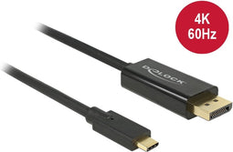 Premium USB-C naar DisplayPort kabel met DP Alt Mode (4K 60 Hz) / zwart - 2 meter