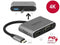 Premium USB-C naar HDMI en VGA splitter en USB-A en USB-C PD poort met DP Alt Mode / zwart - 0,10 meter