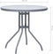 vidaXL - Tuintafel - 80 - cm - staal - en - glas - lichtgrijs