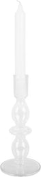 Present Time Candle Holder Glass Art Bubbles Medium Clear
