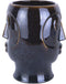 Present Time Plantenpot Mask - Glazuur Donker Bruin - 18,5x16x22,2cm