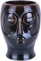 Present Time Plantenpot Mask - Glazuur Donker Bruin - 18,5x16x22,2cm