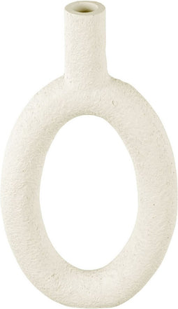 Present Time Vaas Ring - Polyresin - Ovaal Hoog Wit - 16,5x3,5x31cm - Modern