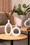 Present Time Vaas Ring - Polyresin - Ovaal Hoog Wit - 16,5x3,5x31cm - Modern