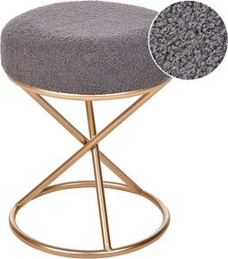 PRESHO - Hocker - Grijs - Bouclé