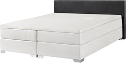 PRESIDENT - Boxspringbed - Wit/Zwart - 160 x 200 cm - Kunstleer