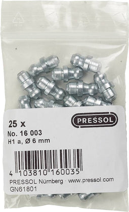 Pressol Conische smeernippel H1 A-recht, Ø 6 mm-V. 1 stuk(s)