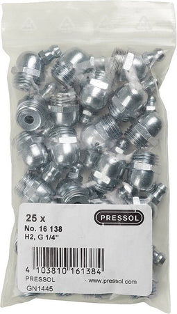 Pressol CONISCHE SMEERNIPPEL H2-45°, G 1/4-VZ-SK 25 stuk(s)