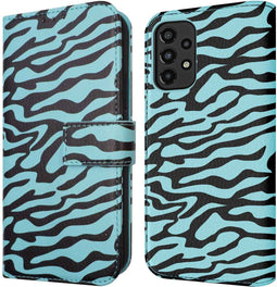iMoshion Hoesje Geschikt voor Samsung Galaxy A33 Hoesje Met Pasjeshouder - iMoshion Design Bookcase smartphone - Meerkleurig / Black Blue Stripes