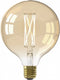 Calex Filament LED Lamp - G125 Vintage Lichtbron - E27 - Goud - Warm Wit Licht - Dimbaar