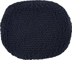 PRIENE - Poef - Zwart - 50 cm - Katoen