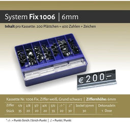 Prijskassette Fix 1006 zwartwit