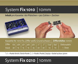 Prijskassette Fix 1010 zwartwit