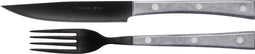 Primecook - Set van vork en scherp mes 13cm - Titan Ecoshield beschermlaag - Paperstone handvat