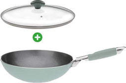Primecook - Wok met deksel - Ø 28 cm - PFAS-vrij - inductie - veilige en slijtvaste antiaanbaklaag
