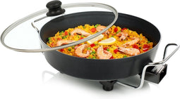 Princess 162367 XL Snackpan - Elektrische Hapjespan – Met deksel - Regelbare thermostaat - 1800W - Krachtig dubbel verwarmingselement - Groot - 5.4 Liter - 1.5 meter snoer