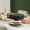 Princess Gourmetstel 162655 - Black Steel Raclette - Grill & Bakplaat - 8 personen - Groot 44 x 25cm - Zwart met bamboe - Regelbare thermostaat - 1300W - 1,5 meter snoer - 8 pannetjes