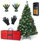 PristinePine Nordic Forest Fir - Volle Kerstboom met LED-verlichting (1339 takken) - Kunstkerstboom inclusief opbergtas en handschoenen - 380 Gekleurde en Warm witte lampjes - Bediening via app - 210 cm