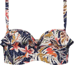 CYELL Botanic Beauty - bikinitop - voorgevormde cups en beugel - Dierenprint Donkerblauw