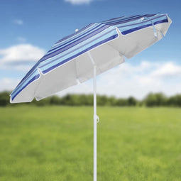 HI - Strandparasol - 200 - cm - gestreept - blauw